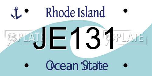 JE131 Rhode Island License Plate