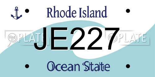 JE227 Rhode Island License Plate
