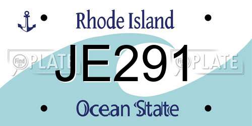 JE291 Rhode Island License Plate