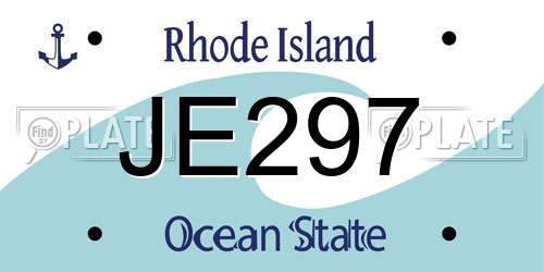 JE297 Rhode Island License Plate