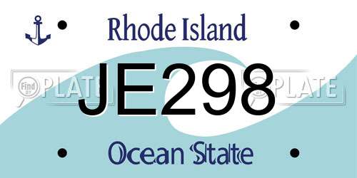 JE298 Rhode Island License Plate