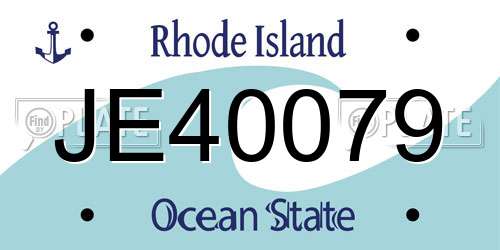 JE40079 Rhode Island License Plate