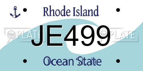 JE499 Rhode Island License Plate