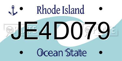 JE4D079 Rhode Island License Plate