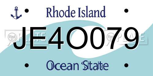 JE4O079 Rhode Island License Plate