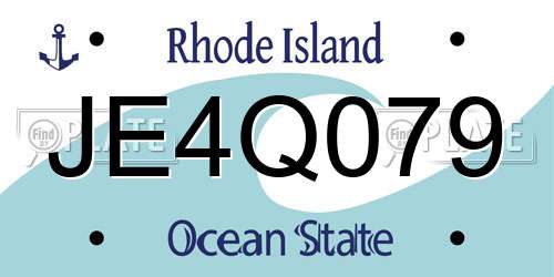 JE4Q079 Rhode Island License Plate