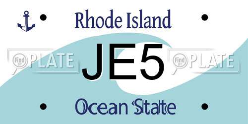 JE5 Rhode Island License Plate