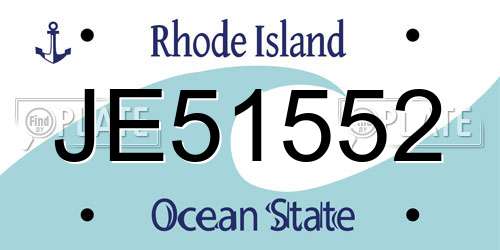 JE51552 Rhode Island License Plate