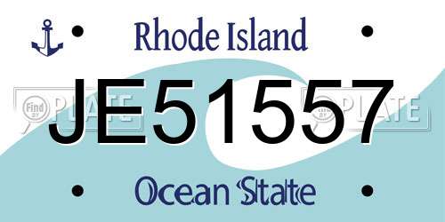 JE51557 Rhode Island License Plate