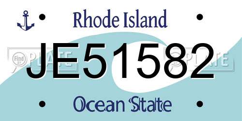 JE51582 Rhode Island License Plate