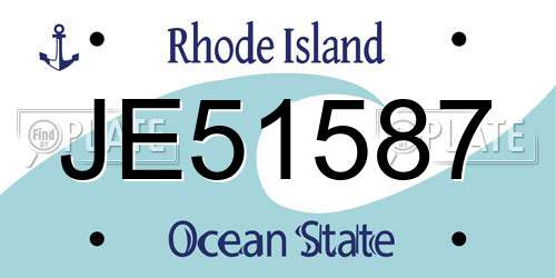 JE51587 Rhode Island License Plate
