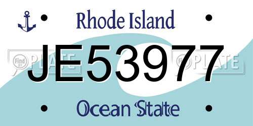 JE53977 Rhode Island License Plate