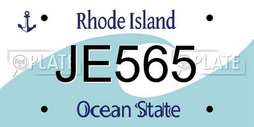 JE565 Rhode Island License Plate