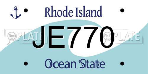 JE770 Rhode Island License Plate