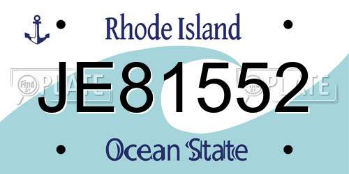 JE81552 Rhode Island License Plate