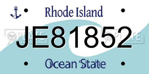 JE81852 Rhode Island License Plate