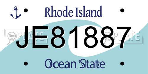 JE81887 Rhode Island License Plate