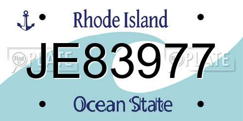 JE83977 Rhode Island License Plate