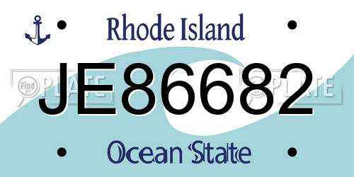 JE86682 Rhode Island License Plate