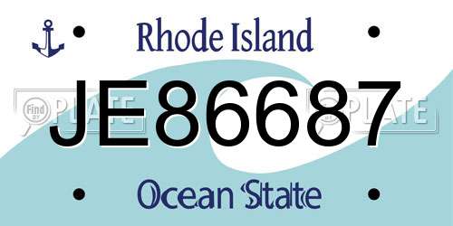 JE86687 Rhode Island License Plate