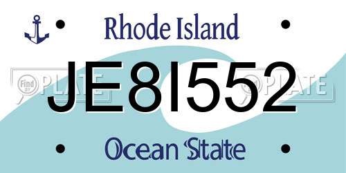 JE8I552 Rhode Island License Plate