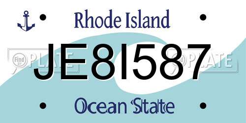 JE8I587 Rhode Island License Plate