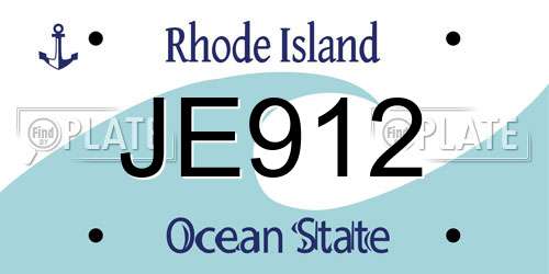 JE912 Rhode Island License Plate