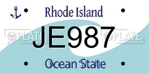 JE987 Rhode Island License Plate