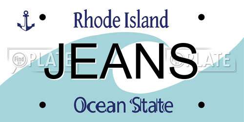 JEANS Rhode Island License Plate