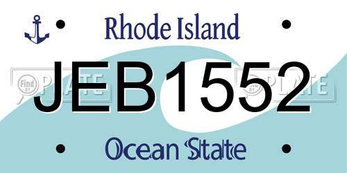 JEB1552 Rhode Island License Plate