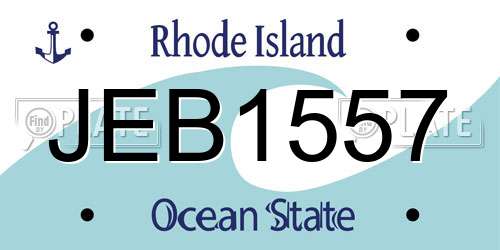 JEB1557 Rhode Island License Plate