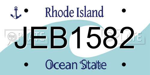 JEB1582 Rhode Island License Plate