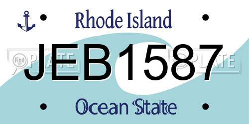 JEB1587 Rhode Island License Plate