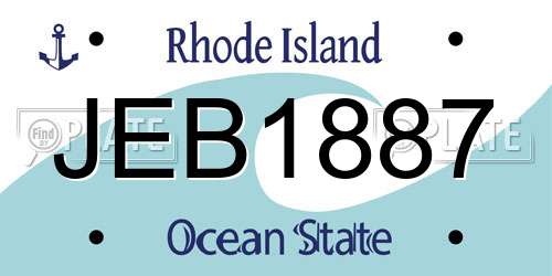 JEB1887 Rhode Island License Plate