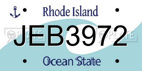 JEB3972 Rhode Island License Plate