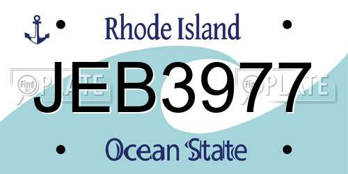 JEB3977 Rhode Island License Plate