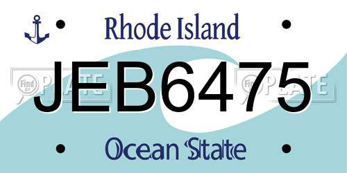 JEB6475 Rhode Island License Plate