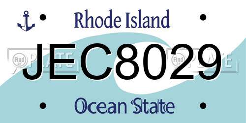 JEC8029 Rhode Island License Plate