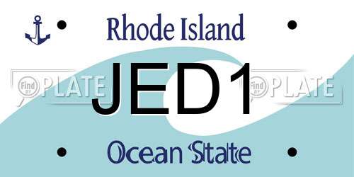 JED1 Rhode Island License Plate