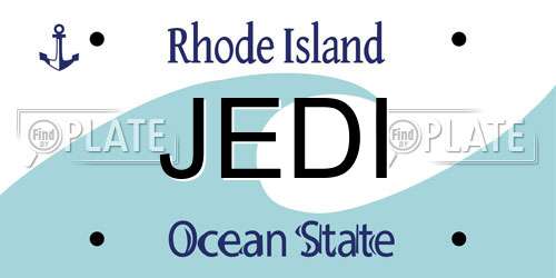 JEDI Rhode Island License Plate