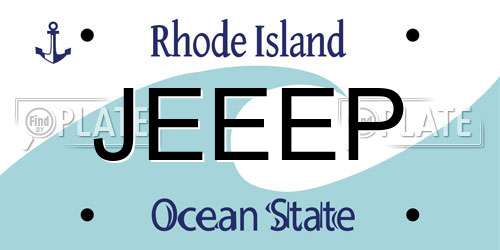 JEEEP Rhode Island License Plate