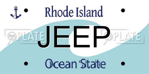 JEEP Rhode Island License Plate