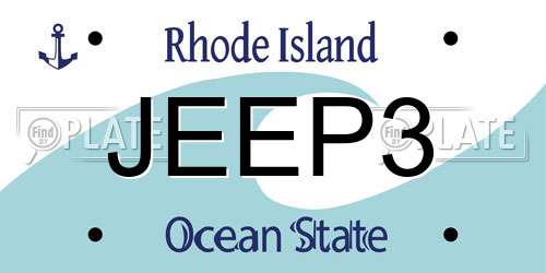 JEEP3 Rhode Island License Plate