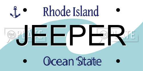 JEEPER Rhode Island License Plate
