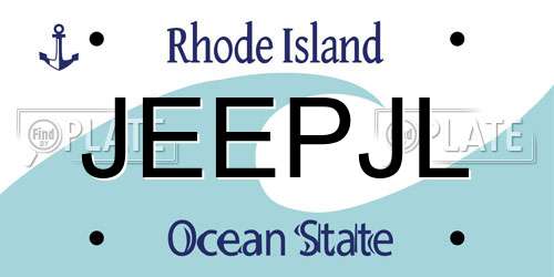 JEEPJL Rhode Island License Plate