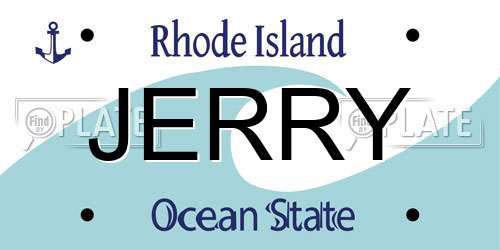 JERRY Rhode Island License Plate