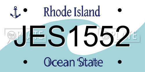 JES1552 Rhode Island License Plate