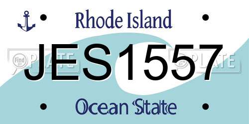 JES1557 Rhode Island License Plate