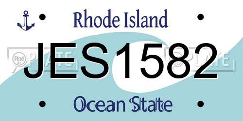 JES1582 Rhode Island License Plate