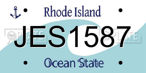 JES1587 Rhode Island License Plate